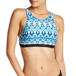 NWT Next: 38B/C Blue and Black Bikini Top